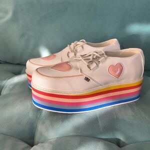 Colorful Platform Sneakers with Heart Detail